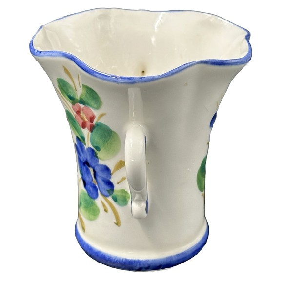 Blue Poppy Floral Ceramic Vase Hand painted in Italy for FTD 5.5 Inches Tall - Picture 2 of 7